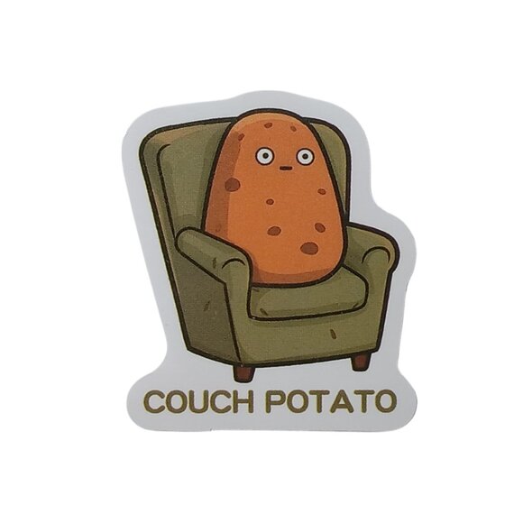 🎯 10 for $10 / Cute Couch Potato Small Sticker - Picture 1 of 2
